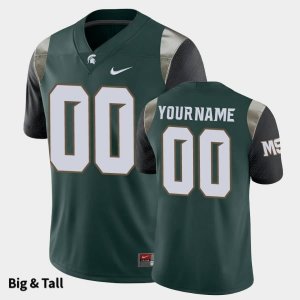 Men's Michigan State Spartans NCAA #00 Custom Green Authentic Nike Big & Tall Stitched College Football Jersey JX32E57SW